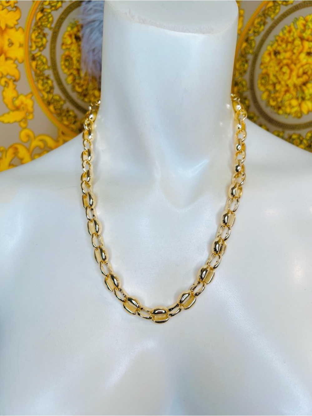 18k yellow gold filled Oval link 16” to 18” necklace adjustable ⭐️